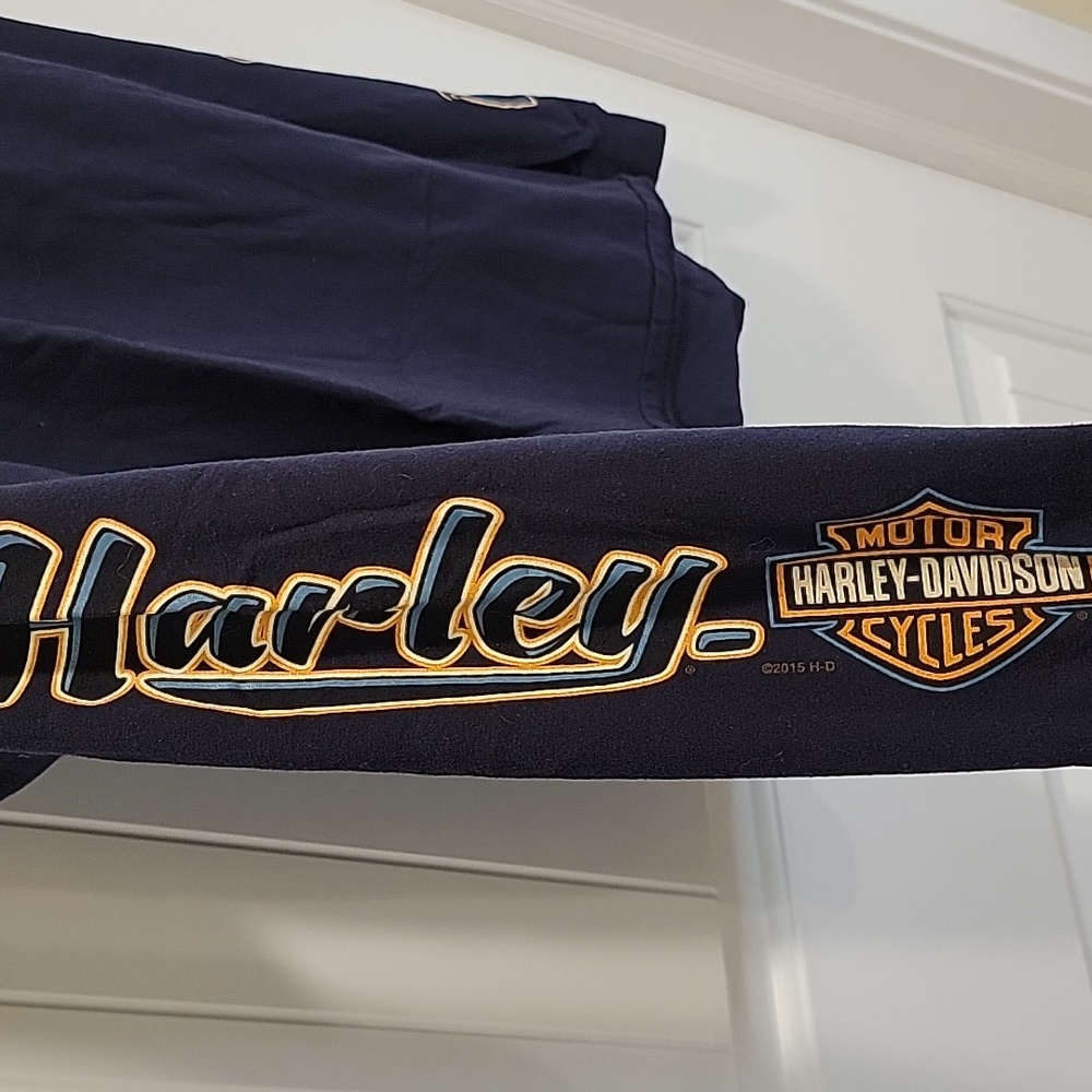 Harley-Davidson Vintage Men's Black Long Sleeve Shirt Colorado Size Medium - Picture 6 of 9